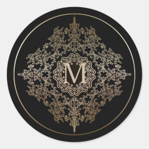 Stickers Motif Monogram Gold Filigree