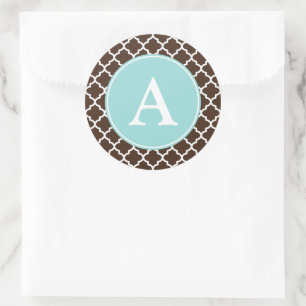 Stickers Motif Monogramme Chocolat