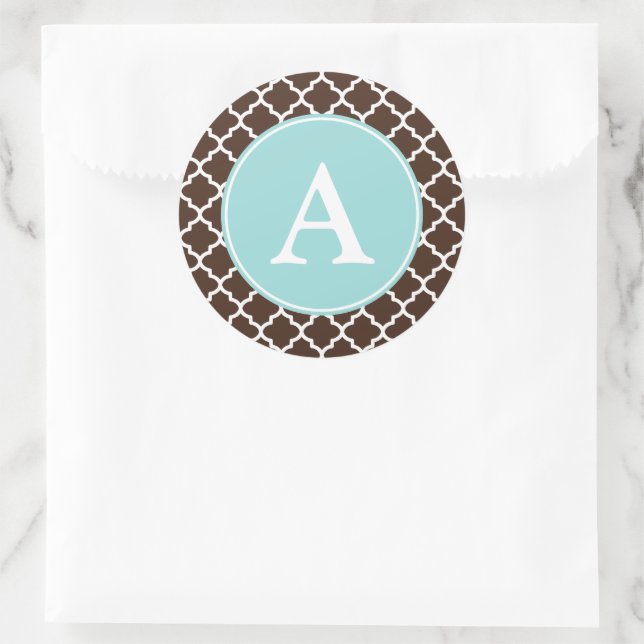 Stickers Motif Monogramme Chocolat (Sac)