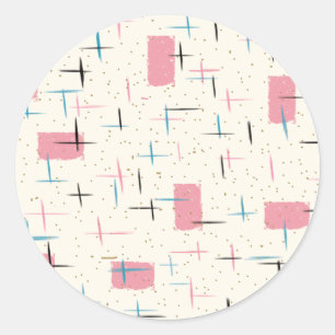 Stickers Motif rétro atomique rose