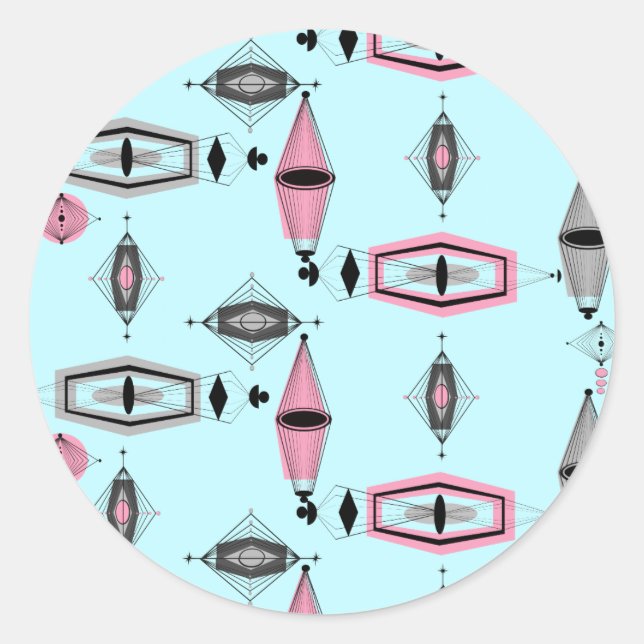 Stickers Motif rose et gris atomique (Devant)