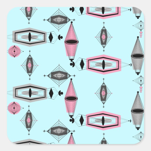 Stickers Motif rose et gris atomique (Devant)