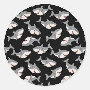Stickers Motif Vectoriel Répéter les requins caric