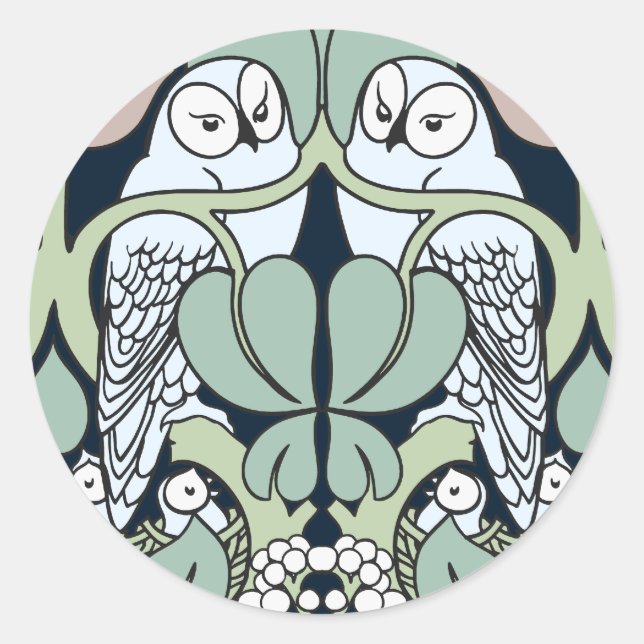 Stickers Motifs du nid de hibou de l'Art nouveau V (Devant)