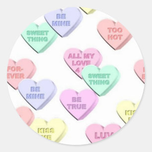 Stickers Motifs Valentine Candy Hearts