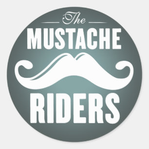 Stickers Moustache Riders - Round 3 inch