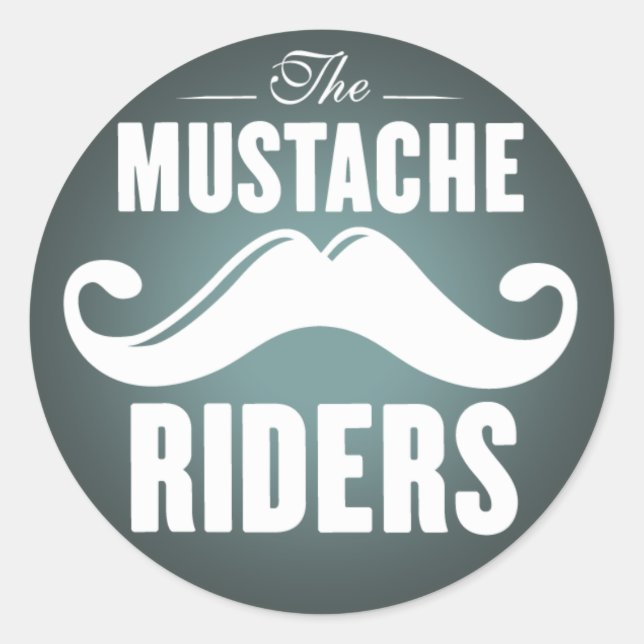 Stickers Moustache Riders - Round 3 inch (Devant)