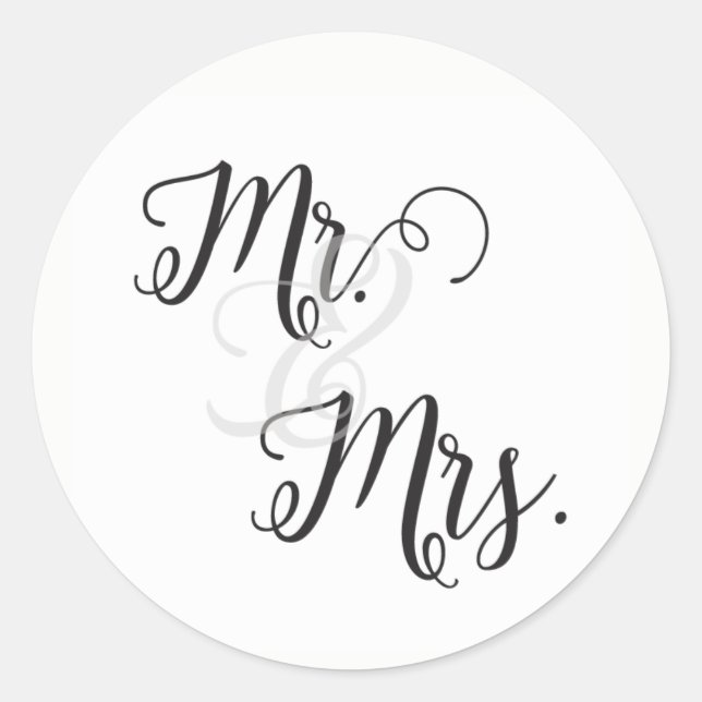 Stickers Mr et Mrs Wedding - Noir et Blanc (Devant)