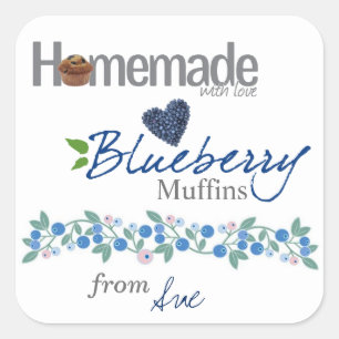 Stickers Muffin Blueberry faits maison personnalis