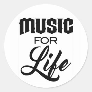 Stickers Musique pour la vie ronde