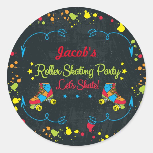 Stickers Neon Skate Party (Devant)