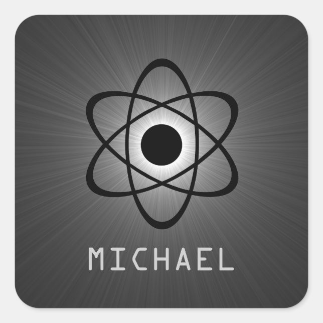 Stickers Nerdy atomique personnalisable, Gris (Devant)