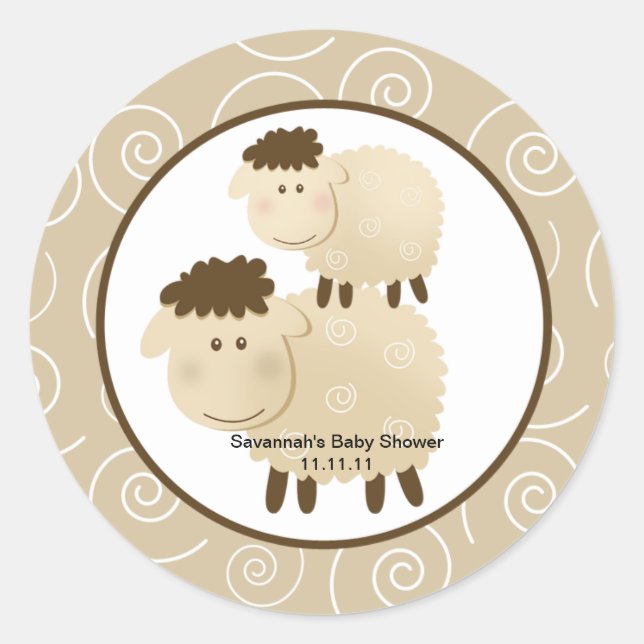 Stickers Neutral Baa Baa Sheep Favor 3 pouces (Devant)