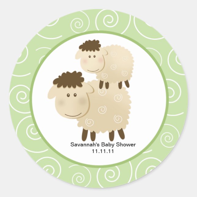 Stickers Neutral Baa Baa Sheep Favor 3 pouces (Devant)
