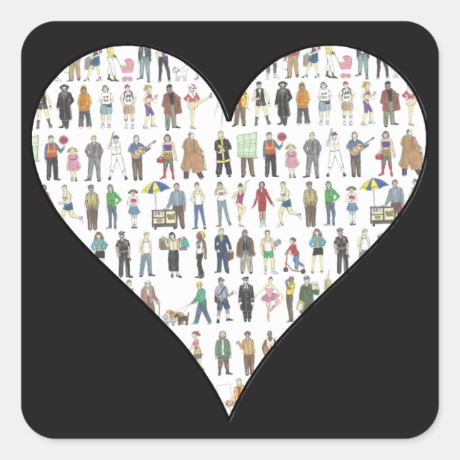 Stickers New York Black Heart (Devant)
