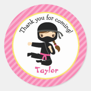 Stickers Ninja (fête d'anniversaire de la fille ro