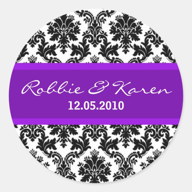 Stickers Noir Damas et violet Favor de 20 à 1,50 p (Devant)