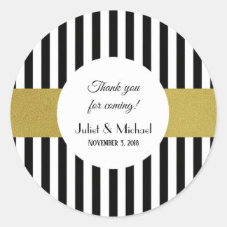 Stickers Noir et Gold Wedding Favor