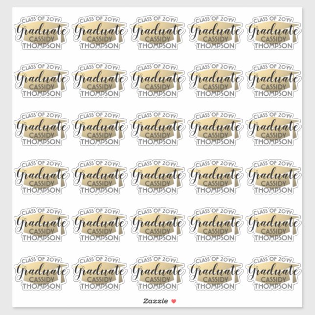 Stickers Noir et Or moderne Script (Feuille)