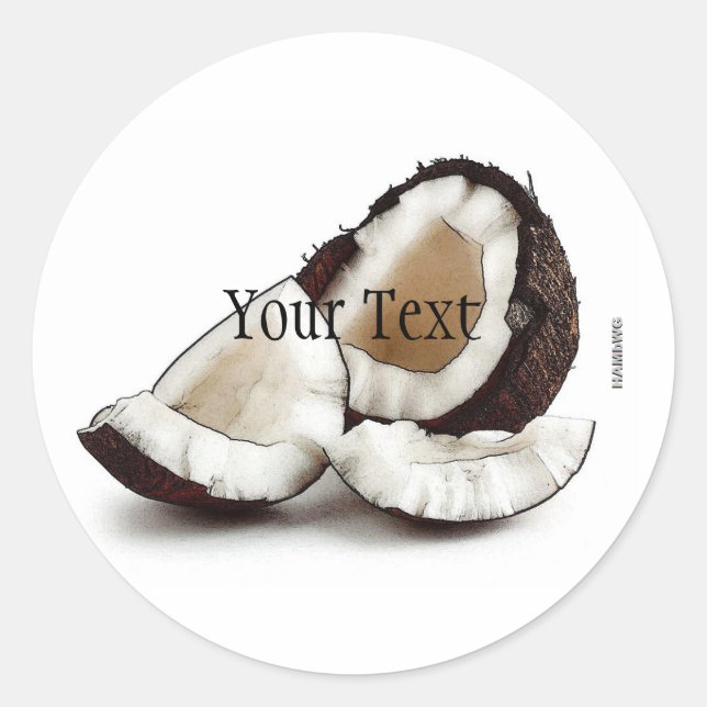Stickers noix de coco HAMbWG - avec zone de texte (Devant)