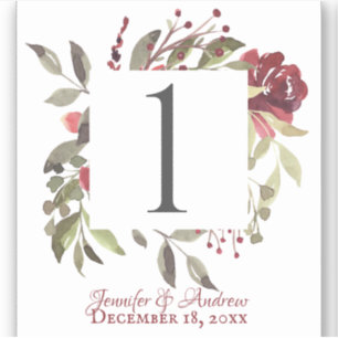 Stickers Numéro de tableau Rose Woodland