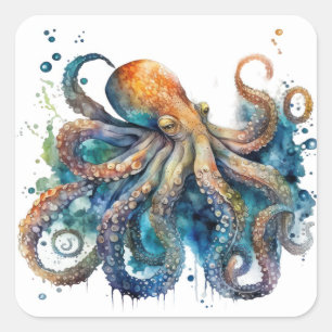 Stickers Octopus aquarelle