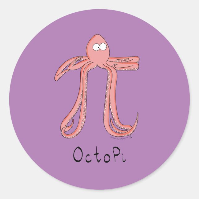 Stickers Octopus Cute Math Pi Day (Devant)