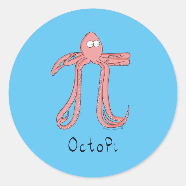 Stickers Octopus Cute Math Pi Day (Devant)