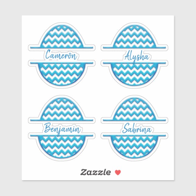 Stickers OEufs de Pâques ZigZag personnalisables d (Feuille)