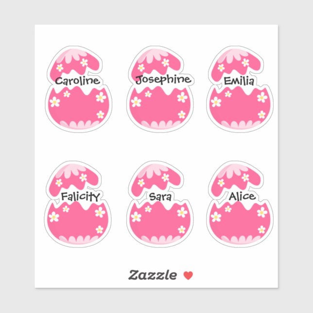 Stickers OEufs Pinky Personnalisés (Feuille)