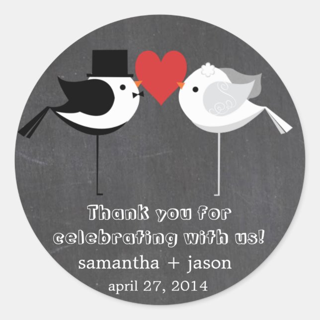 Stickers Oiseaux mariages (Devant)