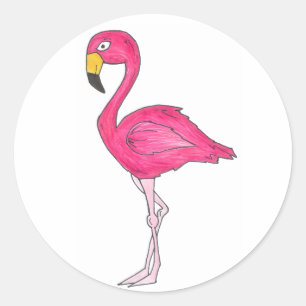 Stickers Oiseaux tropicaux Flamants roses roses