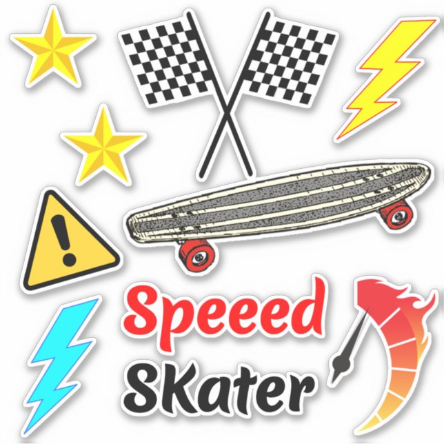 Stickers Old School Skateboard (Designs esthétique (Devant)