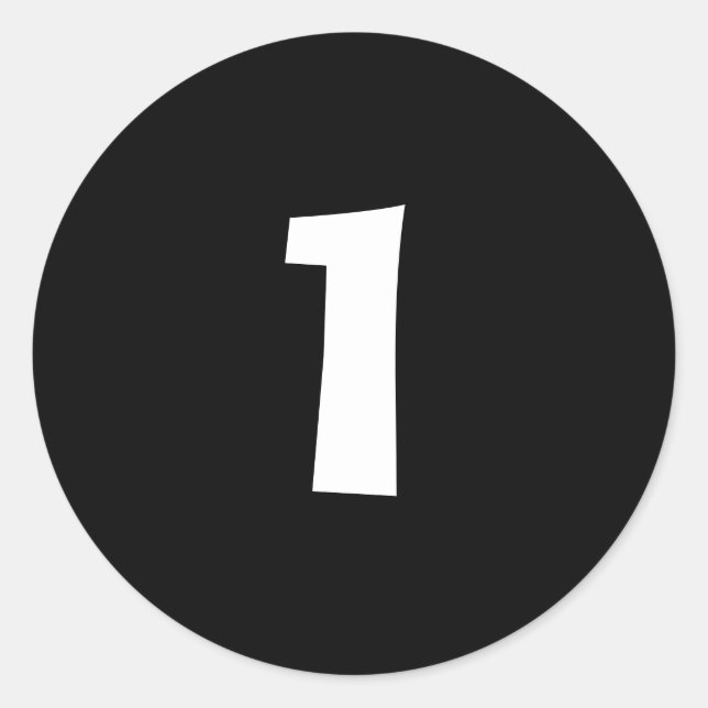 Stickers One Small Round Black Number par Janz (Devant)