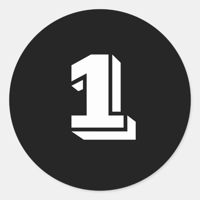 Stickers One Small Round Black Number par Janz (Devant)