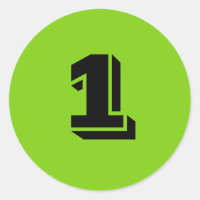 Stickers One Small Round Green Number par Janz