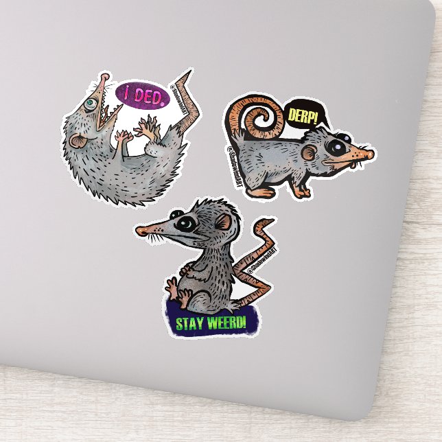 stickers opossum idiot (Détail)