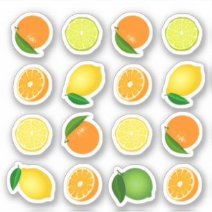 Stickers orange frais et citron
