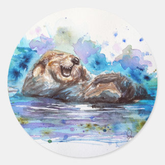 Stickers Otter aquarelle