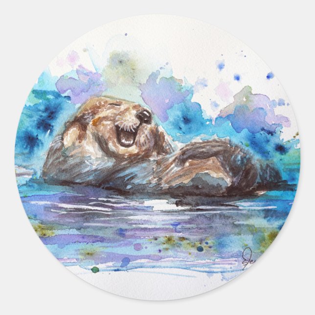 Stickers Otter aquarelle (Devant)