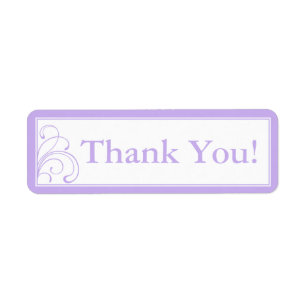 Stickers ou Étiquettes de Merci blanc et violet pe