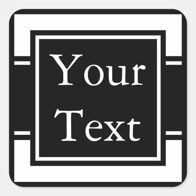 Stickers ou Étiquettes noirs et blancs avec texte  (Devant)