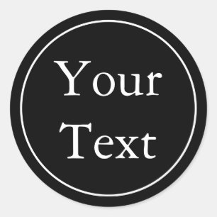 Stickers ou Étiquettes noirs et blancs avec texte 