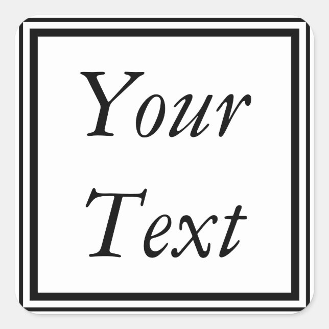 Stickers ou Étiquettes noirs et blancs avec texte  (Devant)