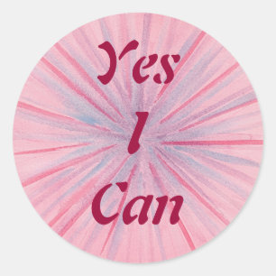 Stickers Oui je peux rose et bleu