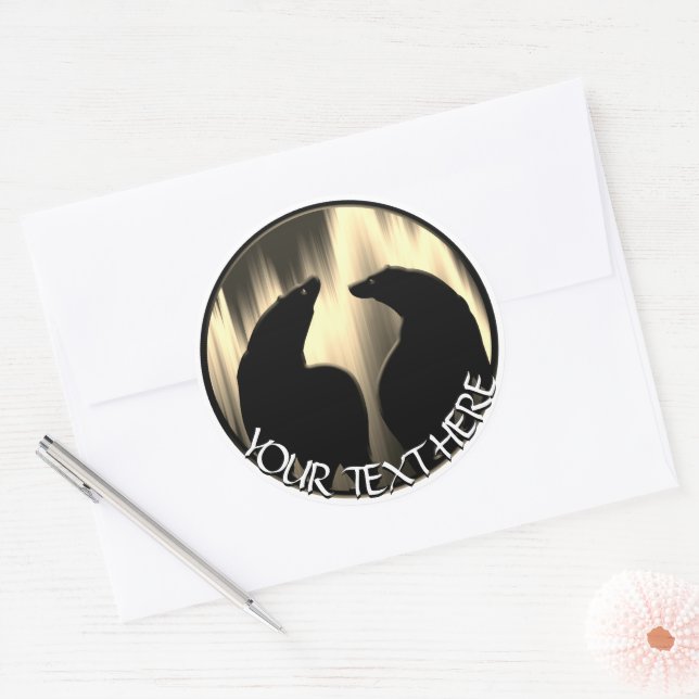 Stickers Ours Art Lumières Nord Stickers Ours (Enveloppe)