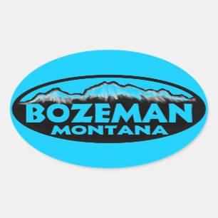 stickers ovale bleu Bozeman Montana