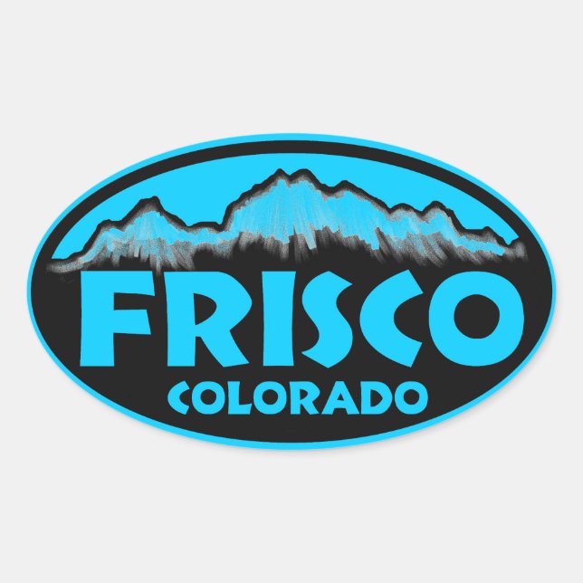 stickers ovale bleu Frisco Colorado (Devant)