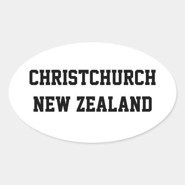 stickers ovale Christchurch Nouvelle-Zélande (Devant)