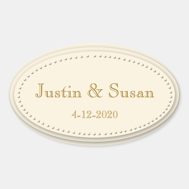 Stickers Ovale crème simple (Devant)